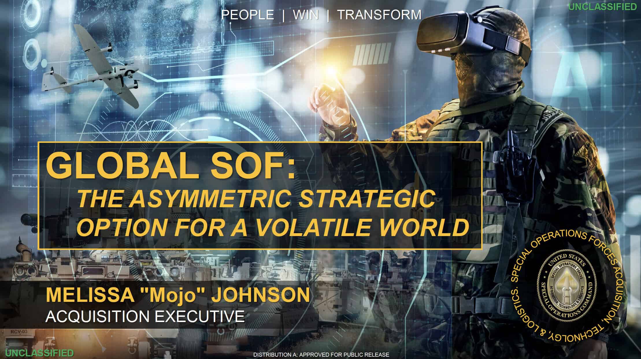 Cybersecurity and military technology conference at SOF Week, featuring strategic discussions on global Special Operations Forces and futuristic defense strategies.